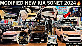 Kia Sonet HTE 2024 Modified 🔥 KIA SONET 2024 Accessories 😱 Modified Kia Sonet 2024🔥 [upl. by Chas]