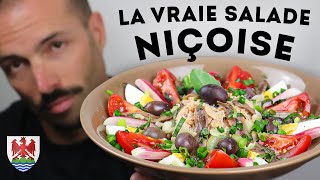 LA VRAIE SALADE NIÇOISE Recette sans pommes de terre ni de haricots que du cru [upl. by Kcirddahc]