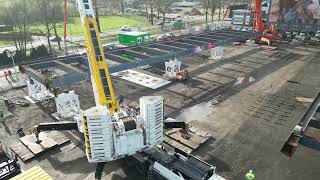 Dronebeelden lossen brugdek Lochem [upl. by Isak]