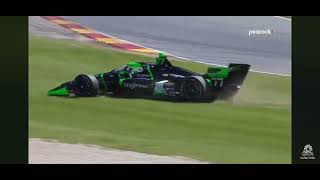 Romain Grosjean Crash2024 Indycar practice 1 at Road America [upl. by Namqul]