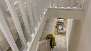 Terraced house renovation DIY  England Part37 Final skirting boards glossing [upl. by Ajnat]