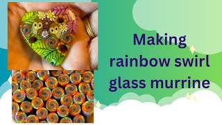 Making rainbow swirl glass murrine [upl. by Butterfield]