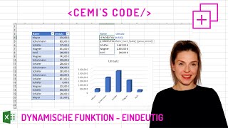 Excel NEUE DYNAMISCHE Funktion –EINDEUTIG inkl dyn Diagramm als Alternative zu Pivot [upl. by Mendive]