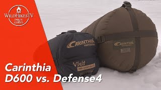 Carinthia D600 Daune vs Carinthia Defense 4  Schlafsack Kaufberatung [upl. by Georgia]