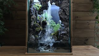 how to build a cave waterfall  Paludarium  Aquaterrarium [upl. by Annaoy]