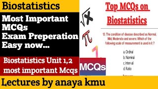 Most Important Mcqs according to Paper point of view Introduction to biostate and data organization [upl. by Cahn611]