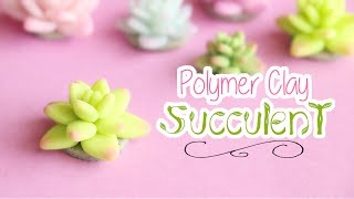 Easy Succulent Design│Polymer Clay Tutorial [upl. by Alyacim54]