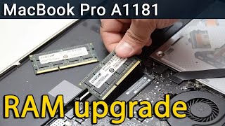 MacBook Pro A1181 A1185 Upgrade and installing RAM  DIY stepbystep guide [upl. by Tahp]