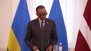 President Kagame  Joint Press Conference with President Rinkēvičs of Latvia [upl. by Sherard]