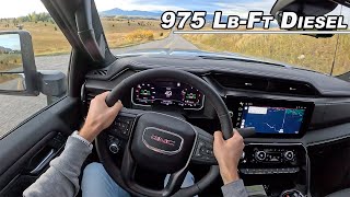 2024 GMC Sierra HD AT4X AEV Edition  975 LbFt Duramax Diesel OffOn Road POV Binaural Audio [upl. by Acimat]