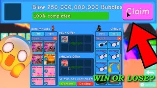 CLAIMING 250 BILLION BUBBLES GOT HOLY SHOCK 😱 OFFERED ME SHINY VALENTIUM IN BUBBLE GUM SIMULATOR [upl. by Dnomsaj]