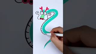 draw a simple dragon Painting a dragon in the Year of the Dragon reels craft art tiktok [upl. by Cassey]