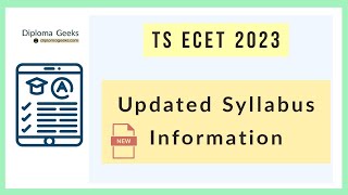 TS ECET 2023 Syllabus Analysis [upl. by Rothwell277]