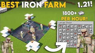 Minecraft BEST Iron Farm 121  Iron Farm Tutorial  1800 Perh [upl. by Anegal]