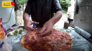 Pizza selber backen 45 cm Steinofenpizza BELEGEN lecker gutes aus dem Steinofen [upl. by Cire]