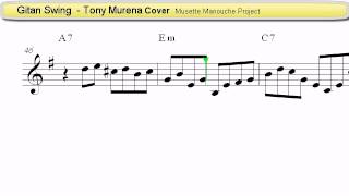 Gitan Swing Tony Murena Cover  Accordion Sheet music [upl. by Omidyar991]