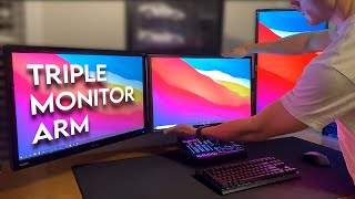 The Best Triple Monitor Arm  Install amp First Impressions MOUNTUP [upl. by Johppa668]