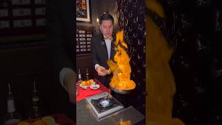 Have you ever seen TABLESIDE FLAMING CHERRIES JUBILEE dessert lasvegas [upl. by Eirot]