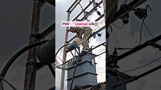 Lineman life hpsebl bijlivibhag trending hardwork electrician [upl. by Yelsel674]