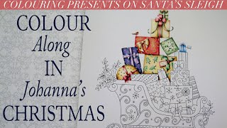 Colouring Christmas Presents in Johannaquots Christmas  Johanna Basford  Polychromos Colour Along [upl. by Irmo]