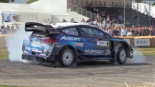 2019 Ford Fiesta WRC DONUTS Launch amp PURE Sound  Goodwood Festival of Speed 2019 [upl. by Hughmanick495]