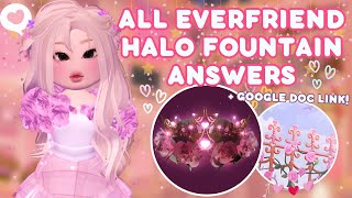 EVERFRIEND HALO FOUNTAIN ANSWERS 2024 💌 ✨Valentines Update Royale High 🌹 [upl. by Bunnie]