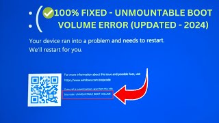 Windows11108で「Unmountable Boot Volume」エラーを修復する方法  2023最新 [upl. by Ettevad]