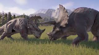 Triceratops VS Sinoceratops  Jurassic World Evolution 2 [upl. by Elianore]