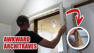 Fitting architraves on uneven replastered walls 1920’s Renovation Part 28 [upl. by Calica]