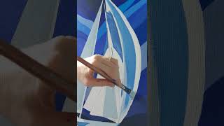 Painting a Sailing Yacht  Art Reveal artreveal art painting acrylicpainting [upl. by Aisnetroh833]