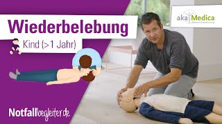 Wiederbelebung Reanimation bei Kindern über 1 Jahr  Erste Hilfe bei Kindern – Notfallbegleiter 44 [upl. by Magel383]