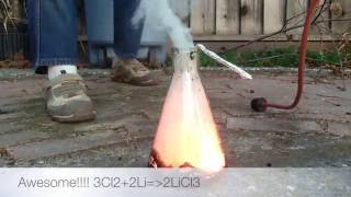 Chlorine Gas and reaction with metals [upl. by Ainar727]