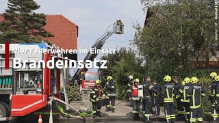 Vier Feuerwehren bei Brand im Dachboden eines Wohnhauses in Stroheim im Einsatz [upl. by Miarzim472]