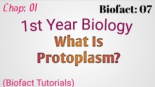 What Is Protoplasm  Video 07  Ch 01  1st year biology [upl. by Rosemarie]