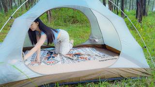 Solo Camping New Transparent Tent  Relaxing in the Forest  ASMR Camping [upl. by Ramilahs]