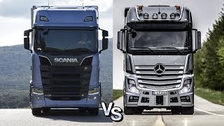 Войны Грузовиков Scania S730 V8 vs Mercedes Benz Actros [upl. by Weitman]