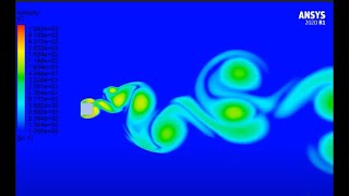 CFD animation for external flow over a square blunt body  Vorticity plot [upl. by Yadnus]