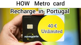 How to Recharge metro card in Portugal  Portugal Lisbon Metropolitan card [upl. by Deb]