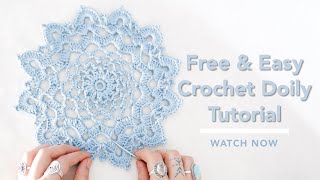 Easy Crochet Doily Tutorial For Beginners Quick Doily Pattern Flower Doily Crochet Pattern [upl. by Inalaehak]