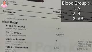 Blood Group Report Rh D Typing Positive Or Negative Blood Group AB Or O Blood Group ABO [upl. by Dorri731]