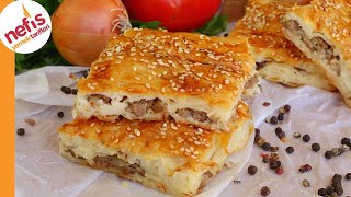 HAZIR YUFKA İLE KIYMALI BÖREK  NASIL YAPILIR [upl. by Enelyw]