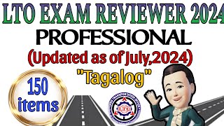 LTO EXAM REVIEWER 2024 FOR PROFESSIONAL DRIVERS LICENSE AS OF JULY 2024 TAGALOG [upl. by Burford865]