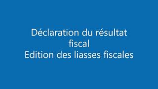 15 Déclaration du résultat fiscal  phase dédition des tableaux de la liasse fiscale [upl. by Latyrc]