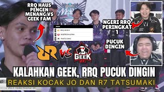 RRQ HOSHI PUNCAK KLASEMEN REAKSI JONATHAN LIANDI amp R7 INTERVIEW RRQ HOSHI VS GEEK FAM MPL ID S14 [upl. by Kirk175]