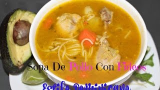 Sopa de pollo con Fideo estilo Dominicano  Cocinando Con Ros Emely [upl. by Joyann711]