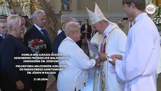 Pielgrzymka Małżonków Jubilatów do Sanktuarium św Józefa  Msza św i Akt zawierzenia św Józefowi [upl. by Granoff]