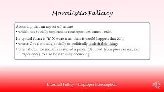 Moralistic Fallacy [upl. by Wardlaw]