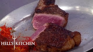 Raw Steak Leaves Gordon Ramsay Speechless  Hells Kitchen [upl. by Narah]