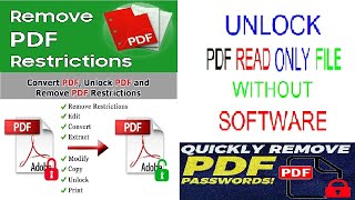 How to Unlock PDF Files Without Software  Remove PDF Password  How to Remove PDF Restrictions [upl. by Werdnaed]