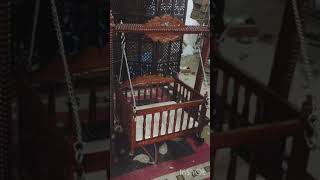 Wooden Handmade handcarved teak Wood CradlePalnaCotCrib Kids Baby Infant Swing 2023 explorediy [upl. by Ferguson]